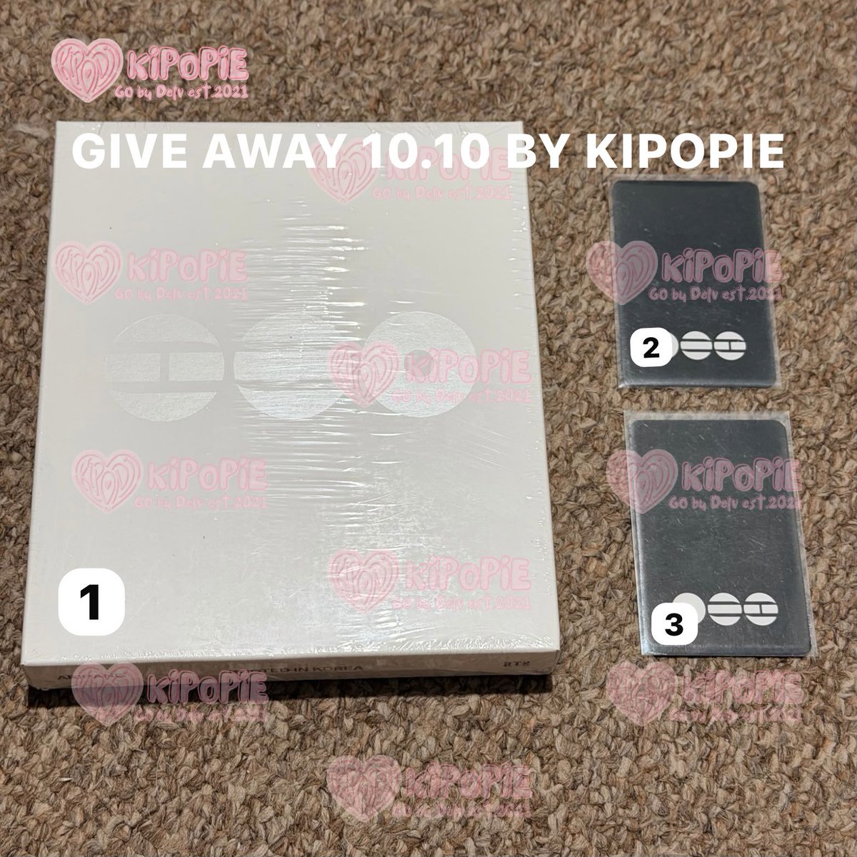 kipopiebydelv's tweet photo. GIVE AWAY SPECIAL 10.10 BY KIPOPIE

untuk 3 orang pemenang
1. album rik sealed
2. photocard official bts
3. photocard official bts

close 10 oktober jam 23.59

RULES? cek kolom komen🙇🏻‍♀️ https://t.co/UowymBLBIm