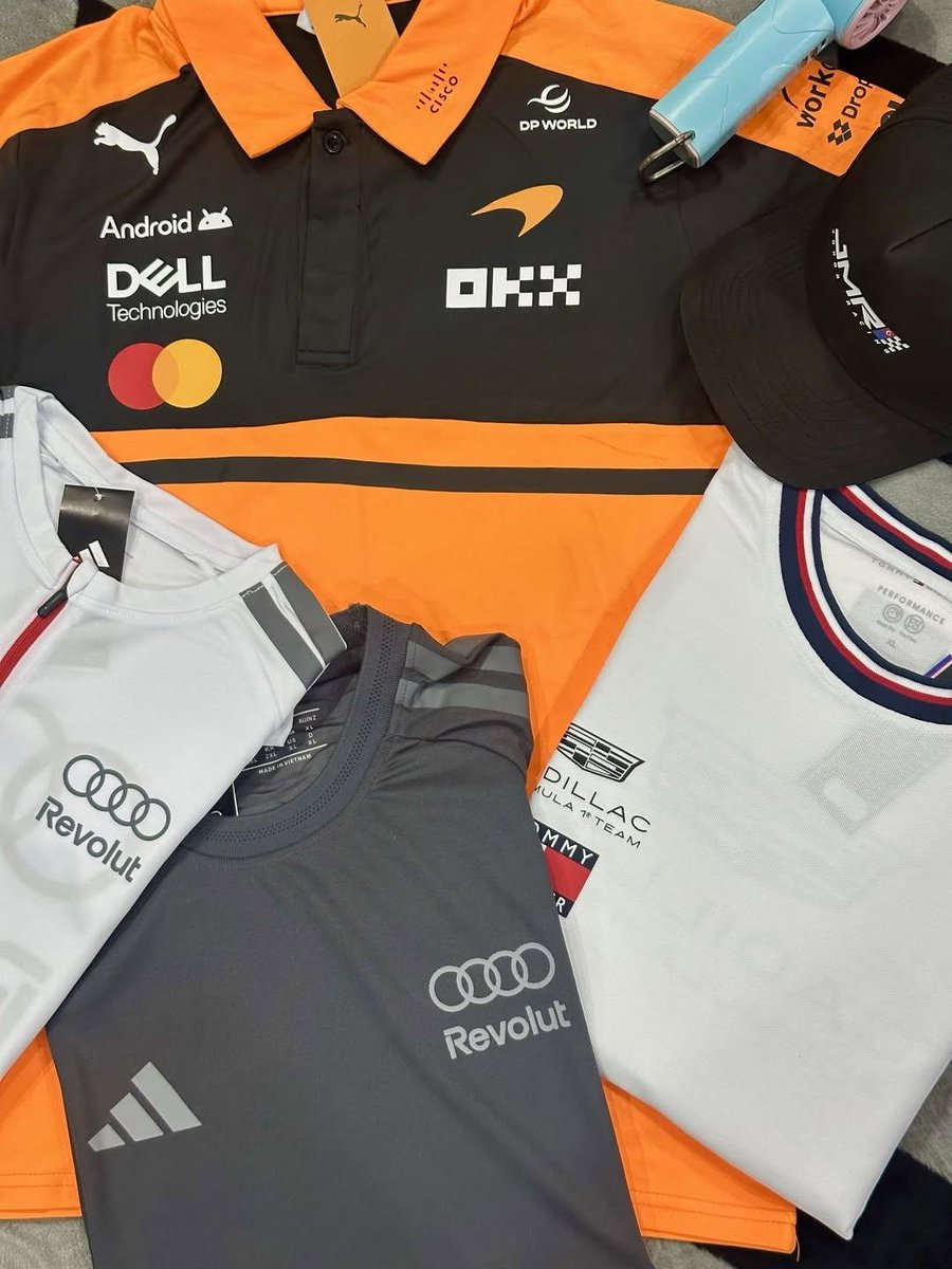 Jhaao14's tweet photo. F1 merch OOTD FOR SINGAPORE GP 🏎🏁
FP1 & Sprint Quali: Audi & Cadillac✅️
Sprint & Quali: Audi
Race Day: McLaren
Looking for an outfit for the weekend race?, dm me https://t.co/BBouJ2C3gn