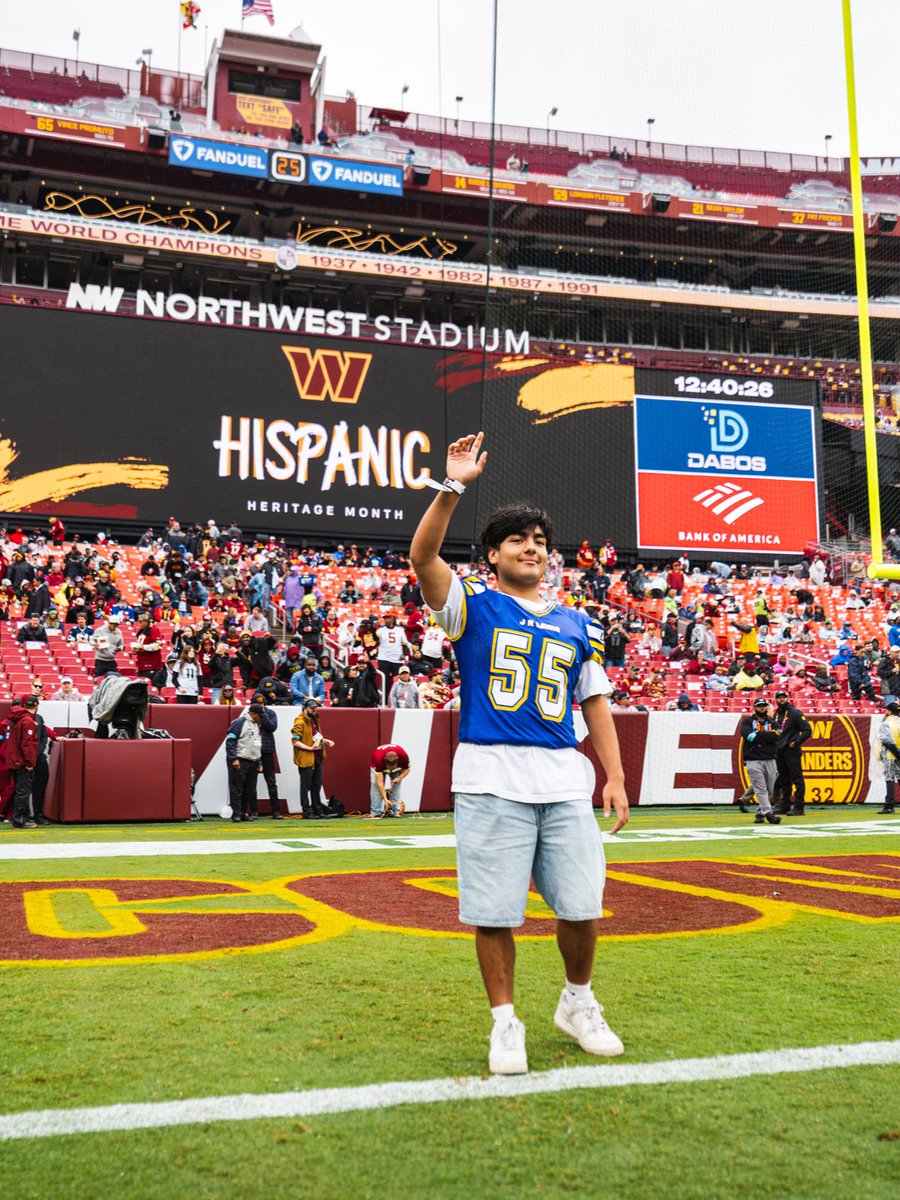 commandersCR's tweet photo. At our last home game we recognized one of our Latino Youth Honor Nominees, Lucas Trejo!

We are proud of all the work both nominees put in on and off the field 🏈📚 https://t.co/rk3lUar1aK