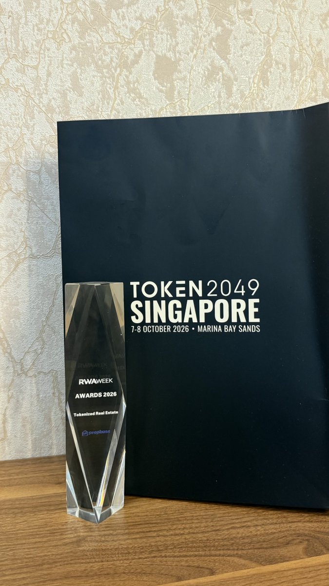 Propbase_Kev's tweet photo. BOOM Goes the Dynamite!!! 🏆 Propbase (PROPS) Takes 1st Place for BEST REAL ESTATE TOKENIZATION PLATFORM OF THE YEAR at @rwaweek 2026 during @token2049  in Singapore! 👍👍👍

This is a HUGE milestone for Propbase! More than just an award, it's independent industry validation of our platform, technology, and vision we've spent years building!

With 60 jury-approved finalists across 12 categories and five finalists in ours, taking home 1st Place is something our entire team and community can be incredibly proud of!

Huge respect to all the finalists and winners, and a big thank you to RWA WEEK for putting on a phenomenal event!

Most importantly, a massive shoutout to our incredible Propbase community! You've supported us through every market cycle, and this win belongs to all of you! 👍👍👍

Handsome Guys! Special thanks to Shreshth and Souvit for representing Propbase and bringing home the award!

We've built through the toughest markets, continued shipping, and never lost sight of our vision.

And believe me, we're only getting started! The best of Propbase is ahead of us! 👍👍👍

#Aptos #PROPS #Propbase #RWA #TOKEN2049