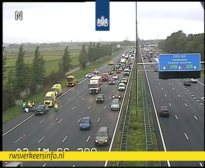 Ongeval op A2 bij Nieuwegein