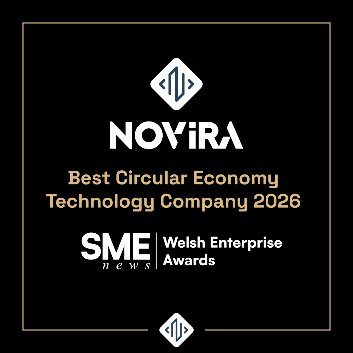 noviratech's tweet photo. 🏆 WE'VE WON! Best Circular Economy Technology Company 2026 🏆 

Novira has been named Best Circular Economy Technology Company 2026 at the SME News Welsh Enterprise Awards! https://t.co/8vAdtxJZ0S