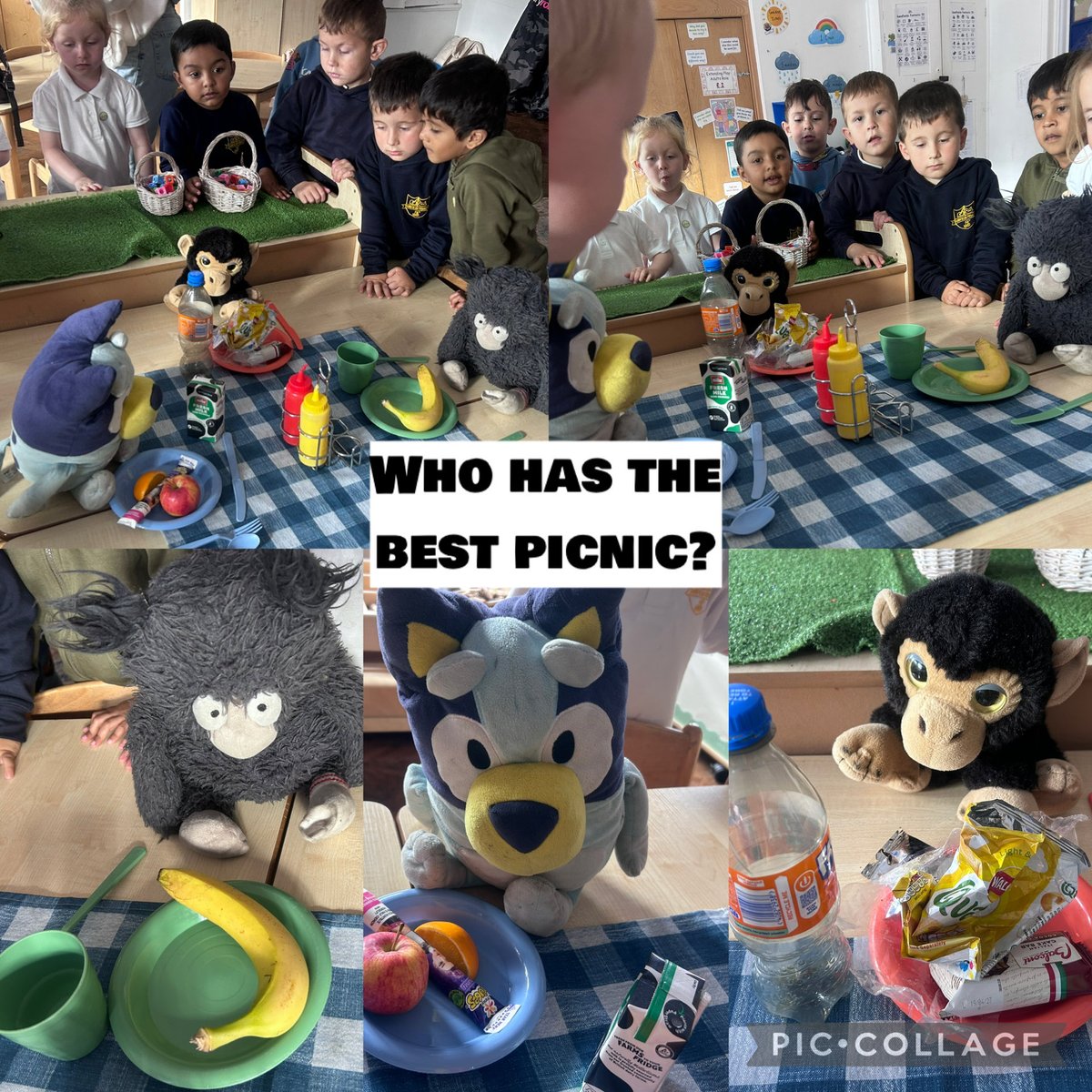Sandfields_Pri's tweet photo. 🐒 🧸🧺 Our teddy bears came for a picnic! The children discussed whose picnic was the best and why, sparking discussions about healthy food and how much food we need to feel full. 🍎🥦 #sfpdobsbarthmwnci #sfphwb #sfphealthyconfident https://t.co/V2L9suQXRK