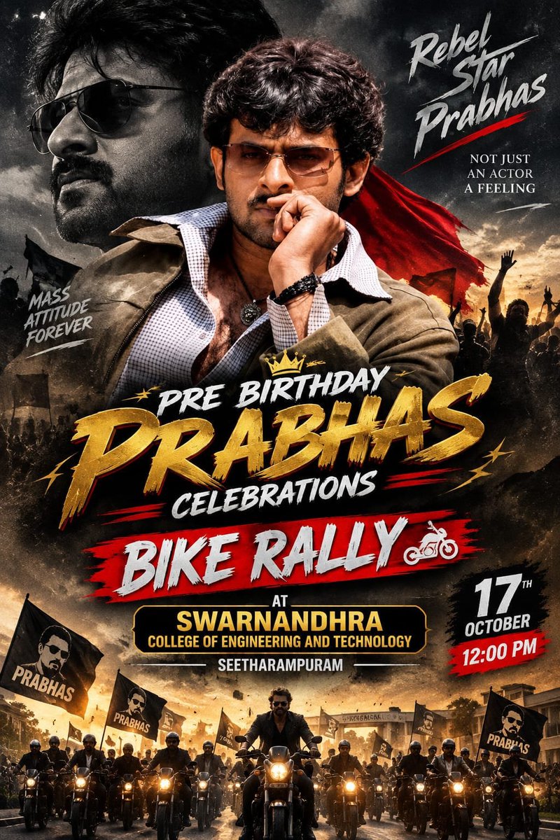 konaseemarebel's tweet photo. Swarna Andhra college narasapuram pre birthday celebrations 
#Prabhas https://t.co/IBWLY2PaPi