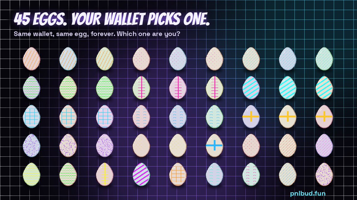 PnLBuddy1's tweet photo. 45 creatures. 25 families. Your wallet address picks one. Same wallet, same egg, forever. Which one are you? 🥚

https://t.co/KOUClheidQ

#Solana #memecoin #PnLBud https://t.co/xCNrpwq8XG