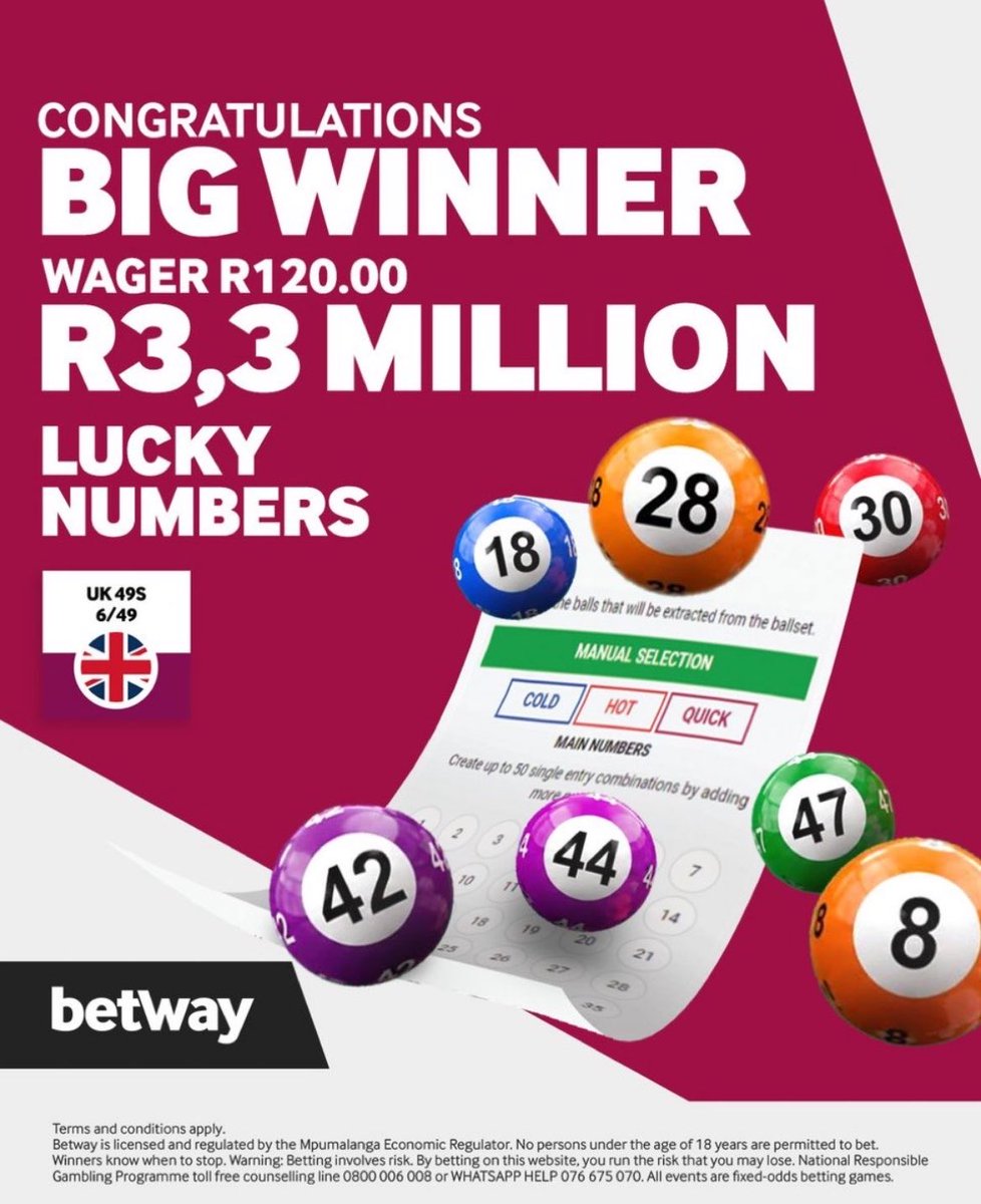 michshoxen's tweet photo. UK49s isn’t just about picking numbers randomly and hoping for the best! Betway Lucky Numbers lets you explore different markets from odd vs even to high vs low
Just remember to understand the odds, set your limits, and play responsibly, a win is never guaranteed #BetwayUK49S #Ad https://t.co/Um6tTN8C5H