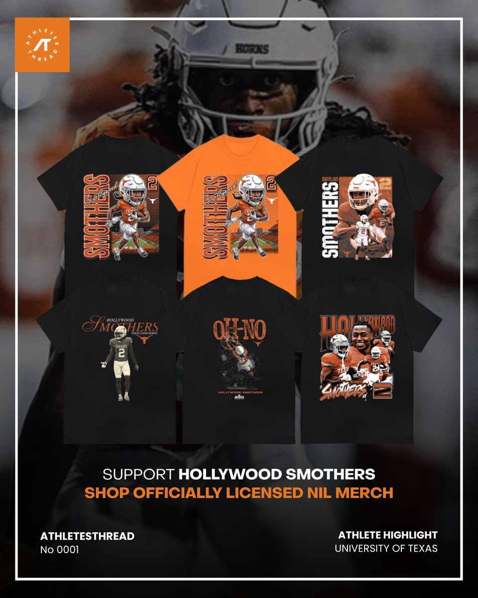 TexasThreadsNIL's tweet photo. 🔥 All eyes on Hollywood Smothers as he gears up for the Sooners! 🤘🏈

Support Hollywood directly with every purchase from his official NIL collection! 🛒👇
https://t.co/YY0QcbdKq5

#HookEm #TexasFootball #AthletesThread

📸 texasfootball Hollywood Smothers https://t.co/v5hSp5g9NE