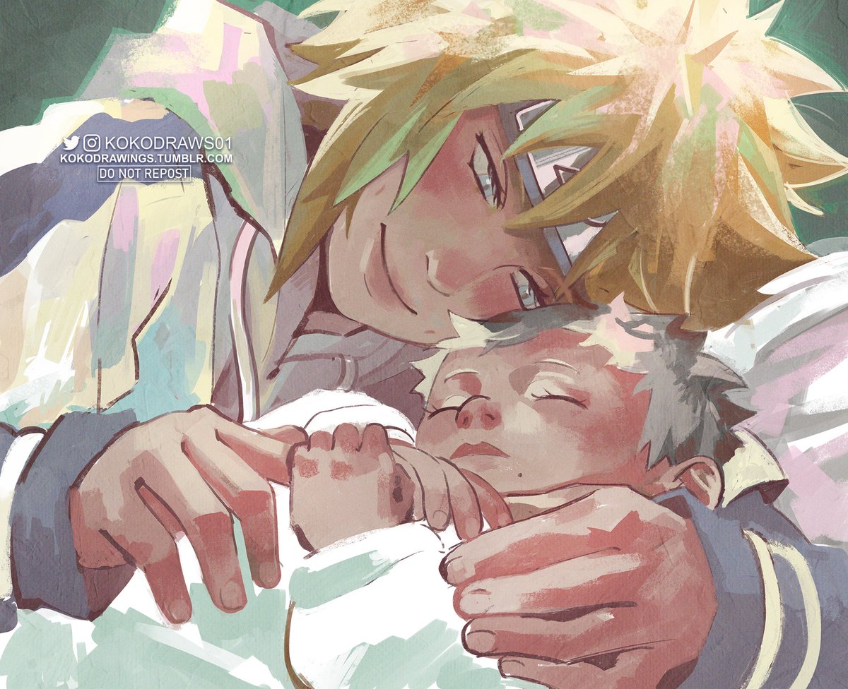 KokoDraws01's tweet photo. #MinatoWeek2026  
𝘋𝘢𝘺 5 - 𝘔𝘢𝘴𝘵𝘦𝘳 &amp; 𝘈𝘱𝘱𝘳𝘦𝘯𝘵𝘪𝘤𝘦 
I think kid Minato met baby Kakashi pretty soon after he was born (maybe as a genin mission)
#minato https://t.co/Dylp890zdd