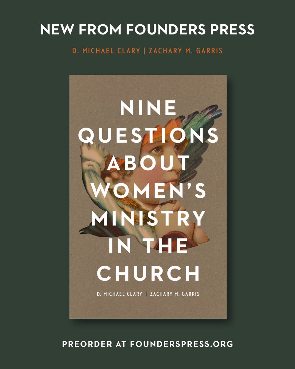 FoundersMin's tweet photo. Complementarianism was supposed to settle the question of women in the church. It didn’t.

Now, the drift toward egalitarianism and feminism in the church has only accelerated. Some churches say they are complementarian but adopt the posture that “a woman may do anything a non-ordained man may do.” May a woman preach on Mother’s Day “under the authority” of the elders? What about teaching a Sunday school class or leading a small group? May a woman serve as a deacon? What about the growing number of women enrolled in seminaries?

Drawing from years of experience helping their own churches navigate these issues, pastors D. @dmichaelclary) and Zachary M. Garris (@ZacharyGarris) argue that mainstream complementarianism was never sturdy enough to hold the line. They wrote this book to give the church something firmer.

Coming January 2027 from @Founders_Press. 

Preorder your copy today for $21.98: https://t.co/FQlnsp9ka6