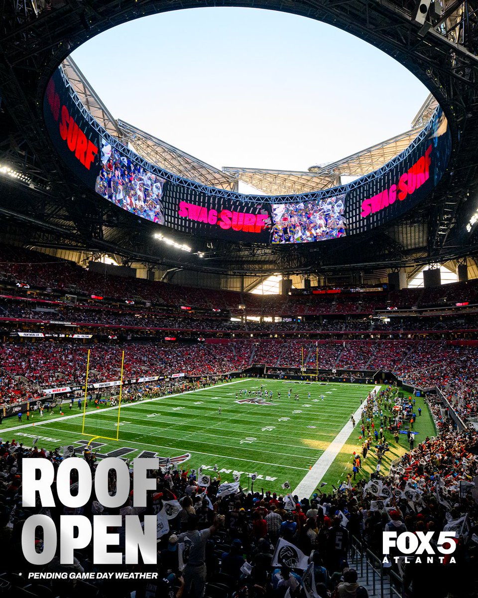 MBStadium's tweet photo. The roof will be OPEN for the Sunday Night Football RED OUT vs. the Ravens.

*Pending game day weather