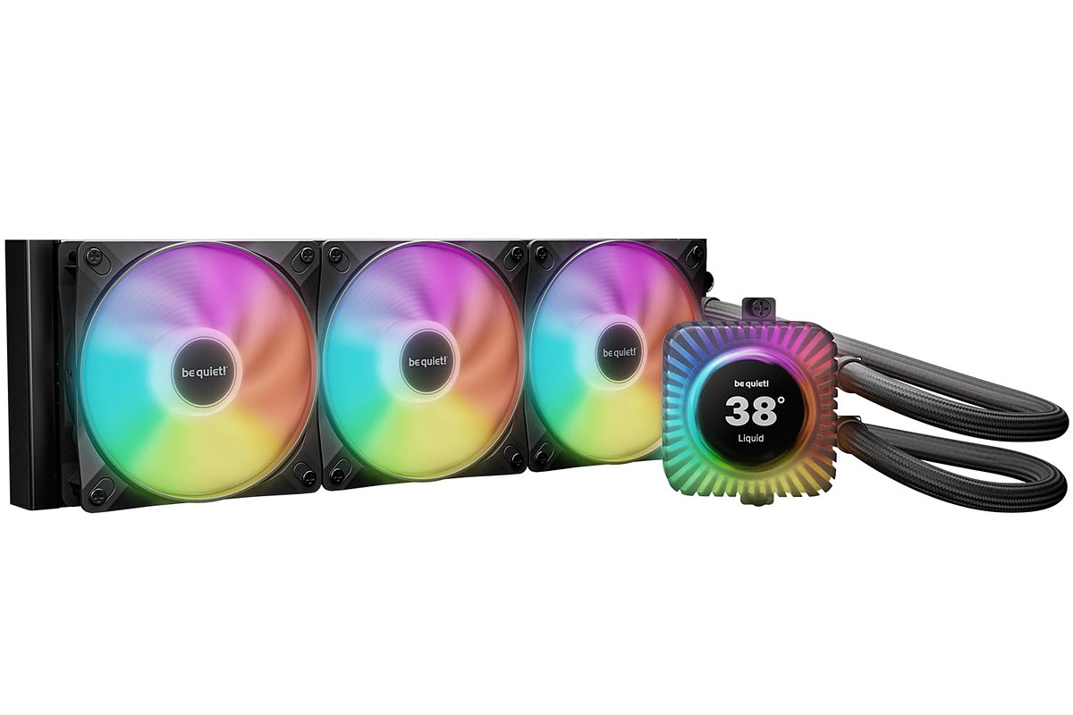 watch_akiba's tweet photo. 更新：高輝度IPSパネル搭載の簡易水冷CPUクーラー「LIGHT LOOP IO LCD 360mm」がbe quiet!から https://t.co/SpvwSAs1rd https://t.co/8FBb3Ce00A