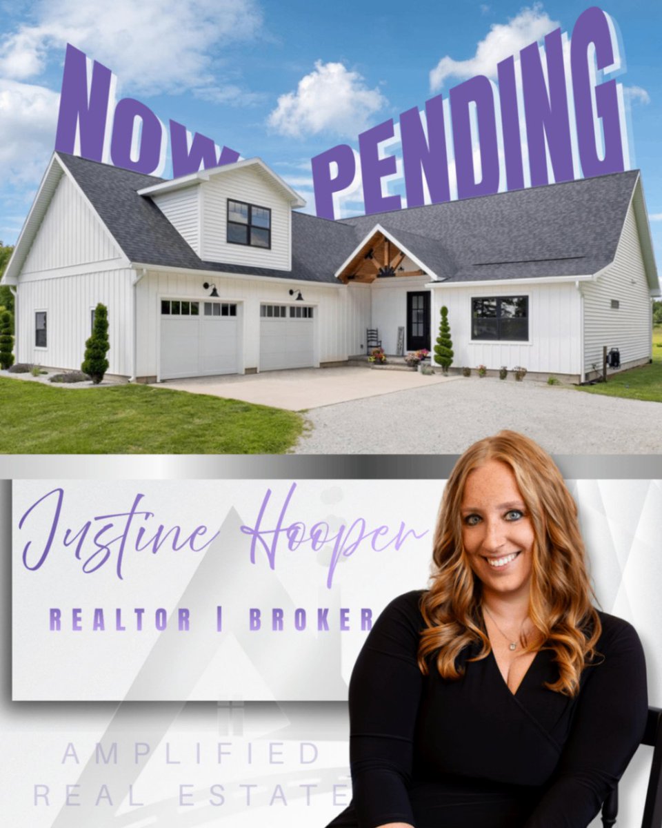 HooperAmplified's tweet photo. Agents at Amplified are built different. 🏡 7062 Brooks Road is officially ✨PENDING✨! Inspections are behind them; appraisal is up next. Congrats, Justine Hooper! 💜 Biggest deal hurdle? #Pending #ClarksvilleMI https://t.co/MKQ48d0gtW