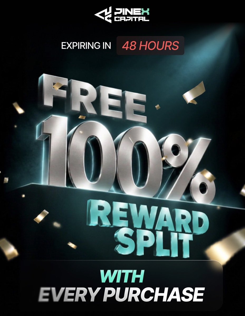 pinexcapital's tweet photo. 48 hours left. ⏳

Get a FREE 100% Reward Split with every purchase. 🔥

Your next challenge comes with more than just an opportunity. Don’t miss out.

⏰ Offer expires in 48 hours. https://t.co/SFBklBqwcI