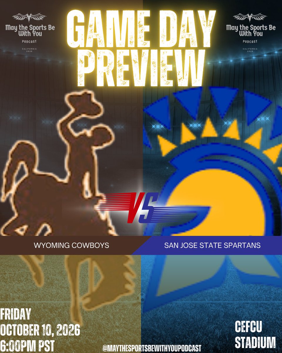 MaySports26's tweet photo. Check out our College Football Preview of Wyoming vs San Jose State out now via the link below! #RideForTheBrand #AllSpartans

https://t.co/Zi5qQB10zm https://t.co/L16xrEWvtS