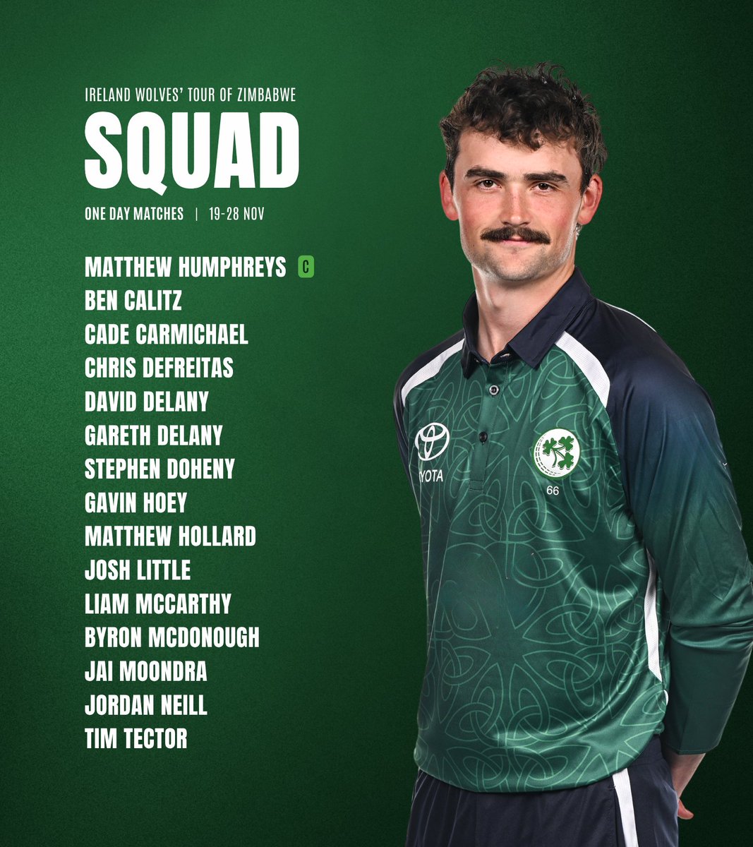 cricketireland's tweet photo. Ireland Wolves are heading to Zimbabwe ☘️ 🇿🇼

📰 Full details on tour and squad: https://t.co/LSspYypLJY

#BackingGreen https://t.co/ID7L3G5bxX