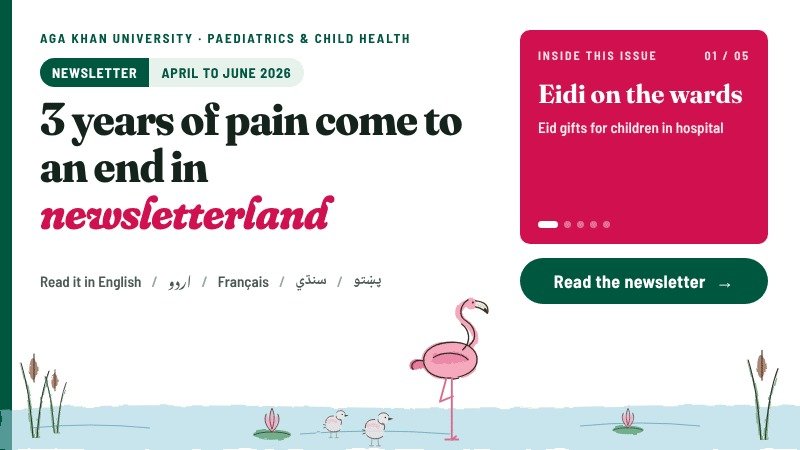 MahimMaher's tweet photo. My day job is helping scientists at AKU give and get coverage. Extremely pleased with this newsletter. Tons of story ideas and faculty happy to do Zoom interviews. Get a sense of Pakistan's top clinical, academic and research work in child health https://t.co/XMuQgIsMVw https://t.co/sKgibf8U7F