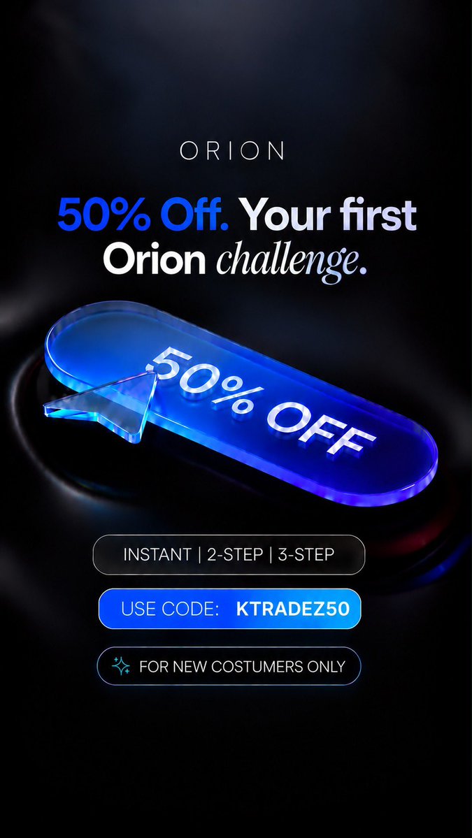 _Ktradez's tweet photo. 🚨 $50,000 ORIONFUNDED GIVEAWAY! 🚀

I’ve partnered with @orionfundedcom to give 5 lucky traders a $10K account each! 🔥

HOW TO ENTER:
✅ Follow @_Ktradez 
✅ Follow @OrionAffiliates
✅ Follow @orionfundedcom
✅ Like & repost this post
✅Join TG 👇

✅MT5 Trading Platform 

🏆 5 winners | $50K in total prizes

Don’t miss this opportunity. Good luck, traders! 🤝❄️