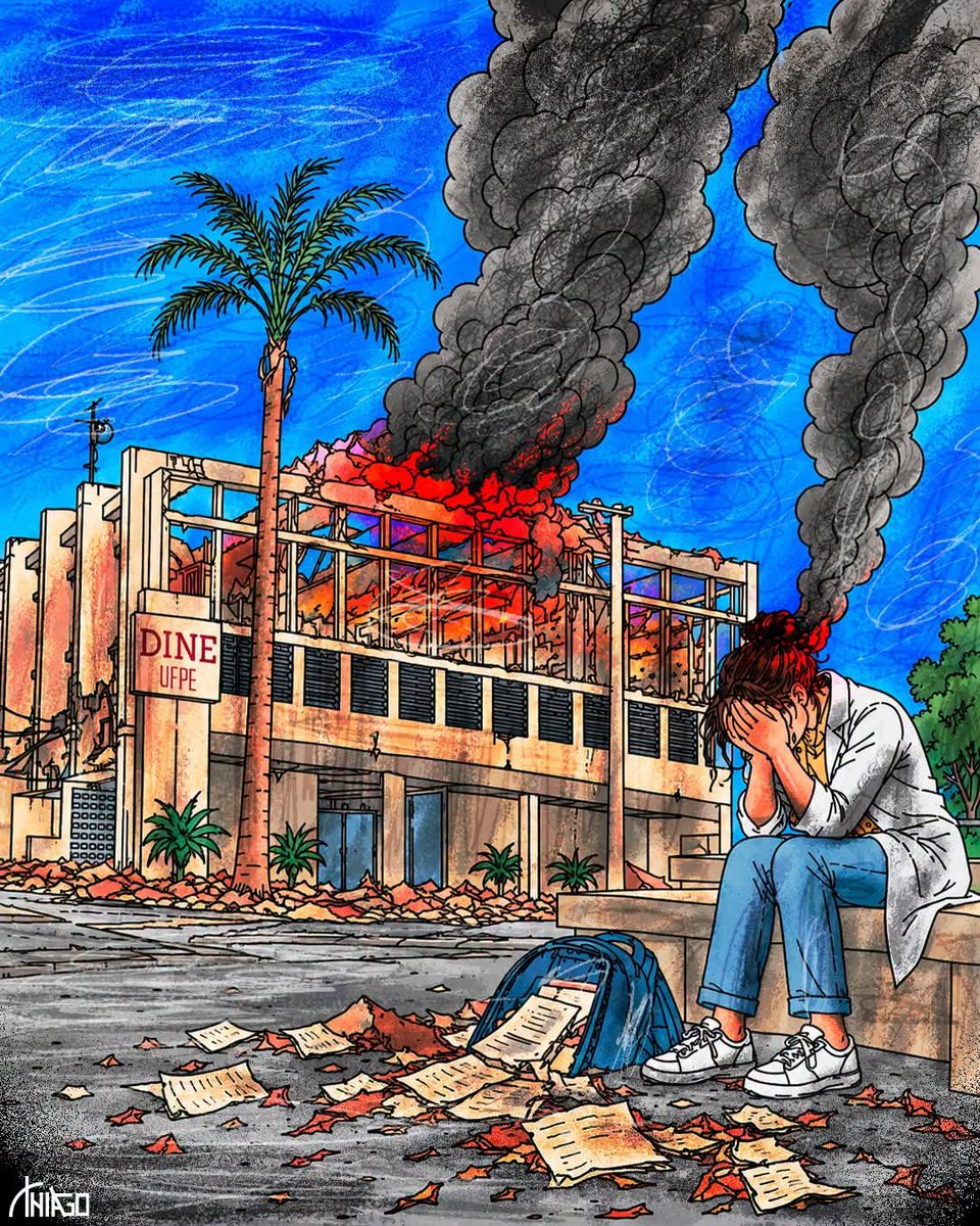 AndreaCaruso26's tweet photo. #charge de Thiago Lucas (@thiagochargista), para o Jornal do Commercio.
#DINE #UFPE #DINEUFPE #pesquisa #universidade #ensino #aluno #pesquisador #incendio #fogo #tristeza #ciência #tecnologia #brasil #ciencia #saude
*Thiago Lucas https://t.co/hqnnH7G1wR