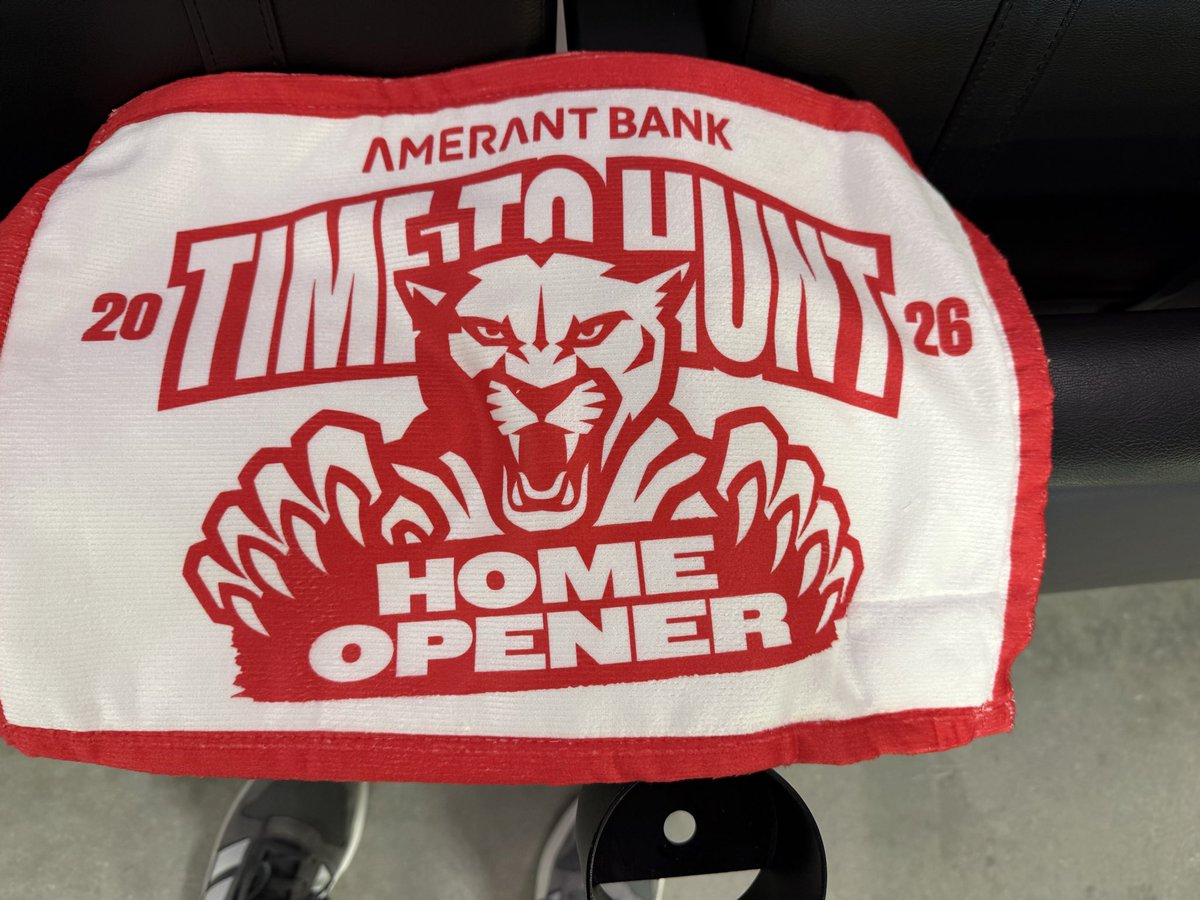 GeorgeRichards's tweet photo. All fans going to #FlaPanthers home opener tomorrow get this light up rally towel… https://t.co/y25zRzNjBp