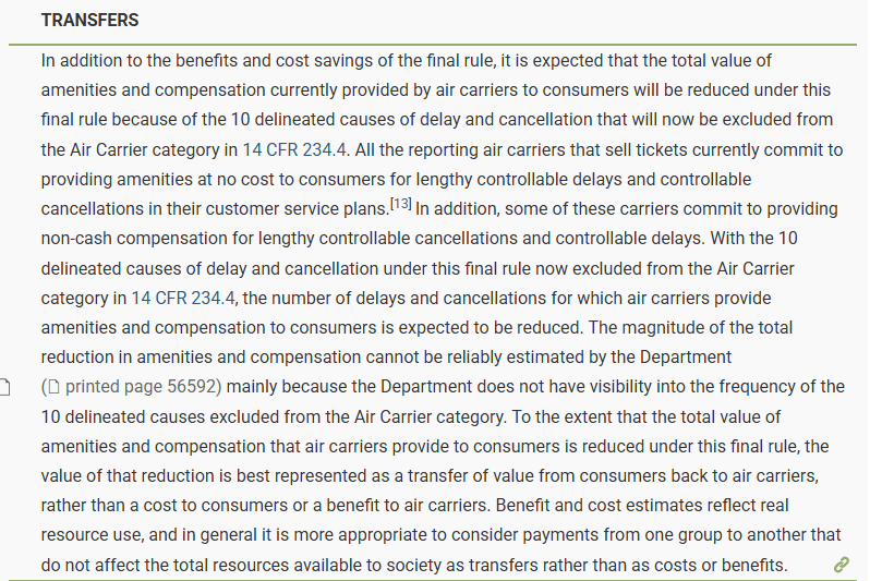 travelhacked's tweet photo. Airlines are no longer required lodging, meals, or other assistance when delays or cancellations.

Starting October 19, under 14 CFR 234.4, rule is to reduce the number of disruptions for which airlines provide amenities or compensation.

https://t.co/ZUz0rZgsME