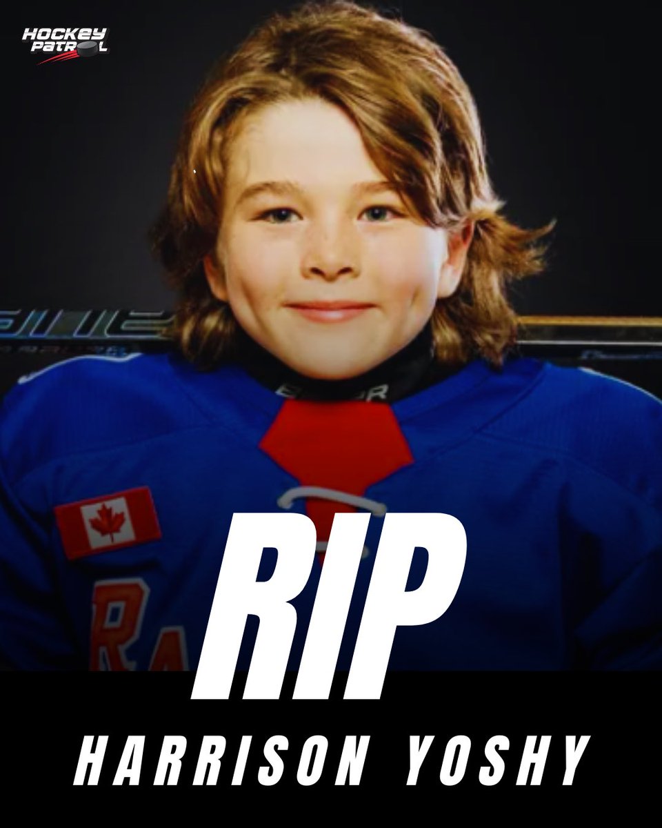 HockeyPatrol's tweet photo. Only 9 years old. 💔🕊️

Some things in life are just impossible to understand.

The hockey community is mourning the heartbreaking loss of Harrison Yoshy, a young Kitchener Jr. Rangers player who passed away after a battle with cancer.

At an age when he should have been making memories with his teammates, chasing pucks, and enjoying the game he loved, Harrison’s life was tragically cut short.

No family should ever have to experience this kind of pain.

Our hearts go out to his parents, family, friends, teammates, and the entire Kitchener hockey community.

Rest easy, little warrior. You’ll always be #14. ❤️🏒