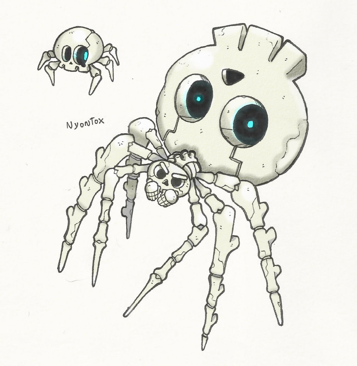 Nyontox's tweet photo. Bonibble, Skelenid.

Dark/Bug Type.

#Pokemon #fakemon #オリポケ https://t.co/1pXydRan4I