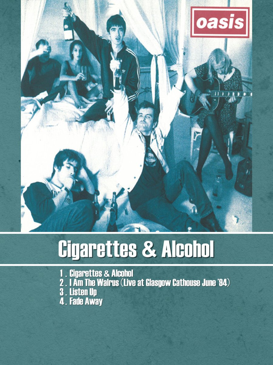 Mint_Titan37's tweet photo. 32年前の今日、oasisはシングル『Cigarettes &amp; Alcohol』をリリースしました。

B面の『Listen Up』は映画『Oasis: Don't Look Back In Anger』のエンディングに使用された。

日本盤CDは未発売なので、すべてのB面は後に日本盤シングル『Whatever』に収録された。

#oasis #オアシス https://t.co/XantslzBxI