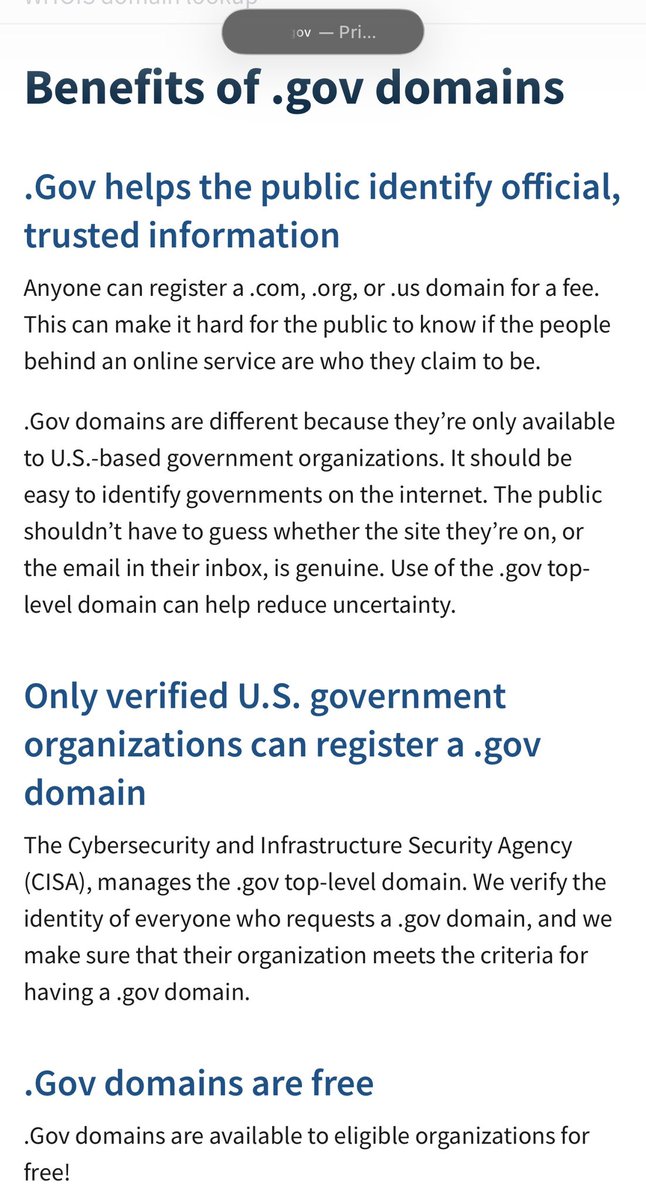 digiphile's tweet photo. Every new government website should be on a .gov top level domain in 2026. The benefits are clear. It’s free: 
https://t.co/nVsiWJNAnc
Yet the @whitehouse’s new website for the parents of ~70 million Americans to manage new investment accounts is a .com:
https://t.co/RYvHr4nA8P https://t.co/v5oUGUsgBv