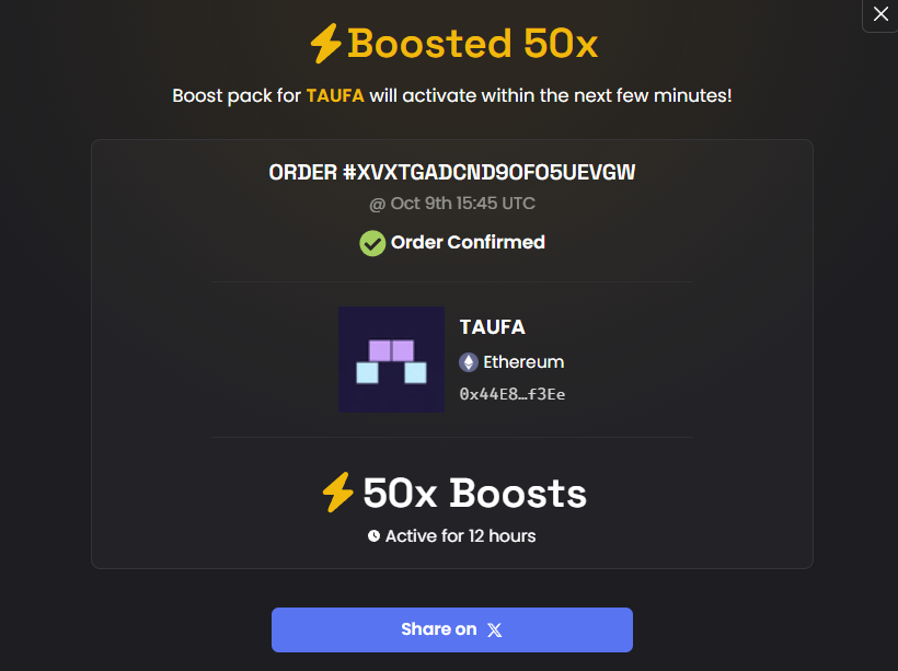 MinpentaiFi's tweet photo. We Boosted 50x on dexS. https://t.co/lUbkDIbX8K