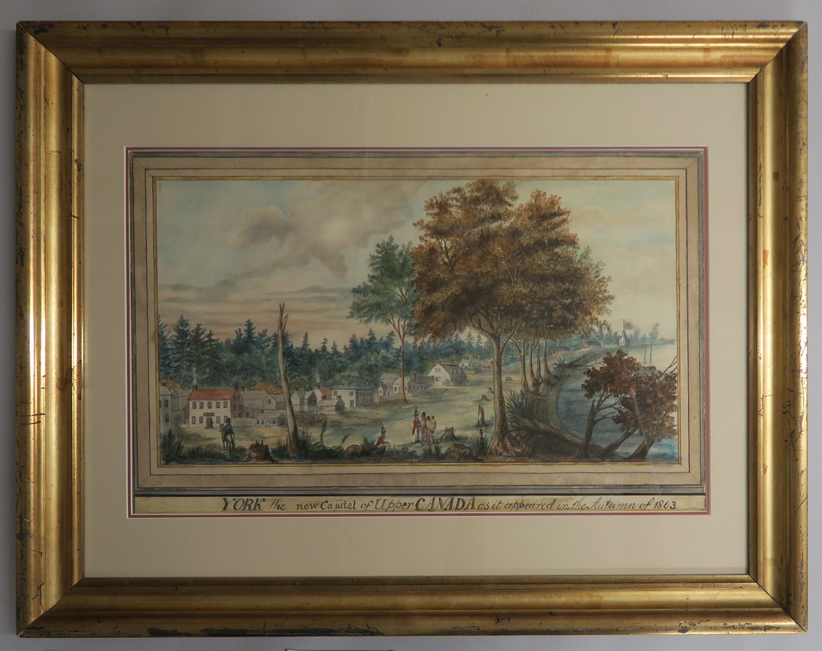 TOHistory's tweet photo. Ready for fall? Here's an autumn painting from our collection.

Watercolour painting (2019.10.1) "York, the new capital of Upper Canada as it appeared in the Autumn of 1803". Attributed to Edward Walsh, a surgeon to the 49th Regiment of Foot who served in Canada from 1803-1807 https://t.co/znVgE4gpRg