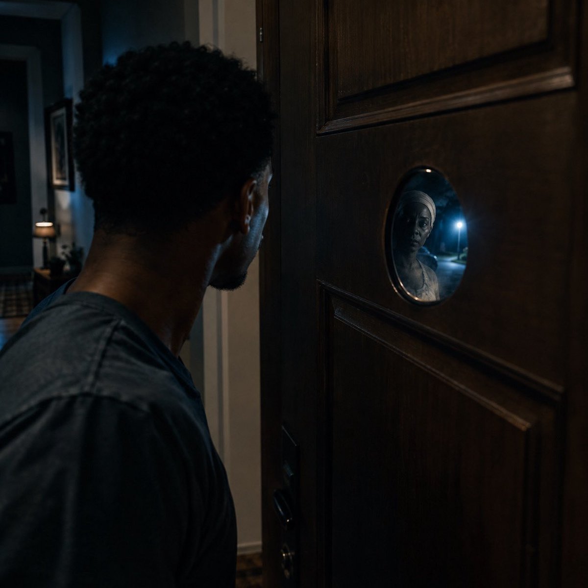 olawale__01's tweet photo. My mother told me never to open the door after midnight, no matter who was knocking.

I thought she was being superstitious.

Three years after she died, someone knocked at 12:17 AM.

“Son, open the door. It’s me.”

It was my mother’s voice. 💀 https://t.co/425Fr3Y3La