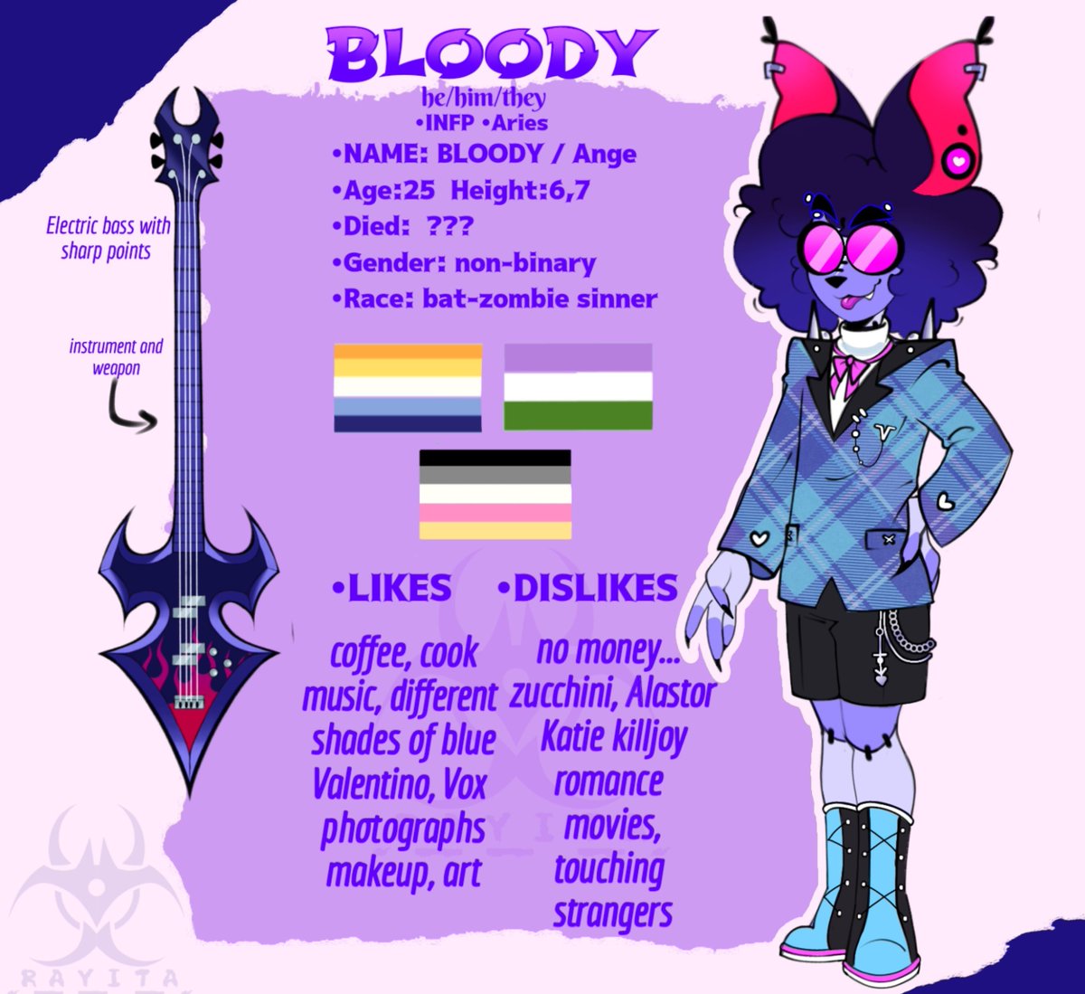 killpopRayita's tweet photo. full reference oc

It took me a while to get the full reference for this OC, due to the multiple redesigns I've done. I promised myself I wouldn't redesign this character again.
#hazbin #oc #hazbinhotel #ochellaverse #hell #sinner  #hazbinoc https://t.co/WwiZnT6s4n