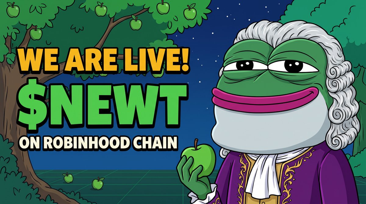 NewtonSwarm's tweet photo. WE ARE OFFICIALLY LIVE!

Sir Isaac Newton &amp; 800 @SuperIMD_eth agents have deployed Newton Swarm ($SNEWT) on Robinhood Chain

Financial gravity is now active. Predatory MEV snipers will be crushed

📜 CA: 
0xb42cf2ed6faf5340442af95b8b617e898e97d22f

Portal: https://t.co/0gegHApiUC https://t.co/JgSGObkJvF