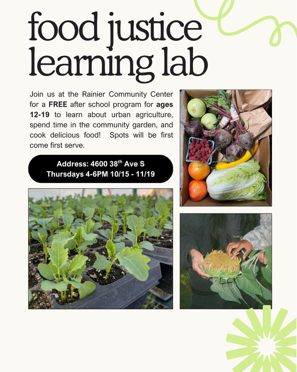 SeattleParks's tweet photo. Looking for something new to try this fall? Come hang out at Rainier Community Center and discover your next hobby. Community Hub is offering FREE programs for ages 12-19!

View the full schedule of programs at different centers across the city!  https://t.co/vrfwUqH1s1 https://t.co/fAAOvGqIAl