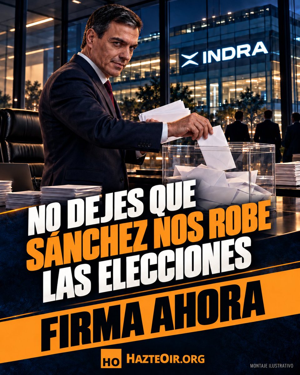 hazteoir's tweet photo. 🚨 URGENTE / PUCHERAZO

🔒 Los datos de la noche del 29N pasarán por Indra, sin competencia y con auditorías a puerta cerrada.

👉 FIRMA AHORA para exigir una auditoría independiente y pública.

✍️ Firma aquí: https://t.co/vAS48xdVK7 https://t.co/oDvBsM71e1