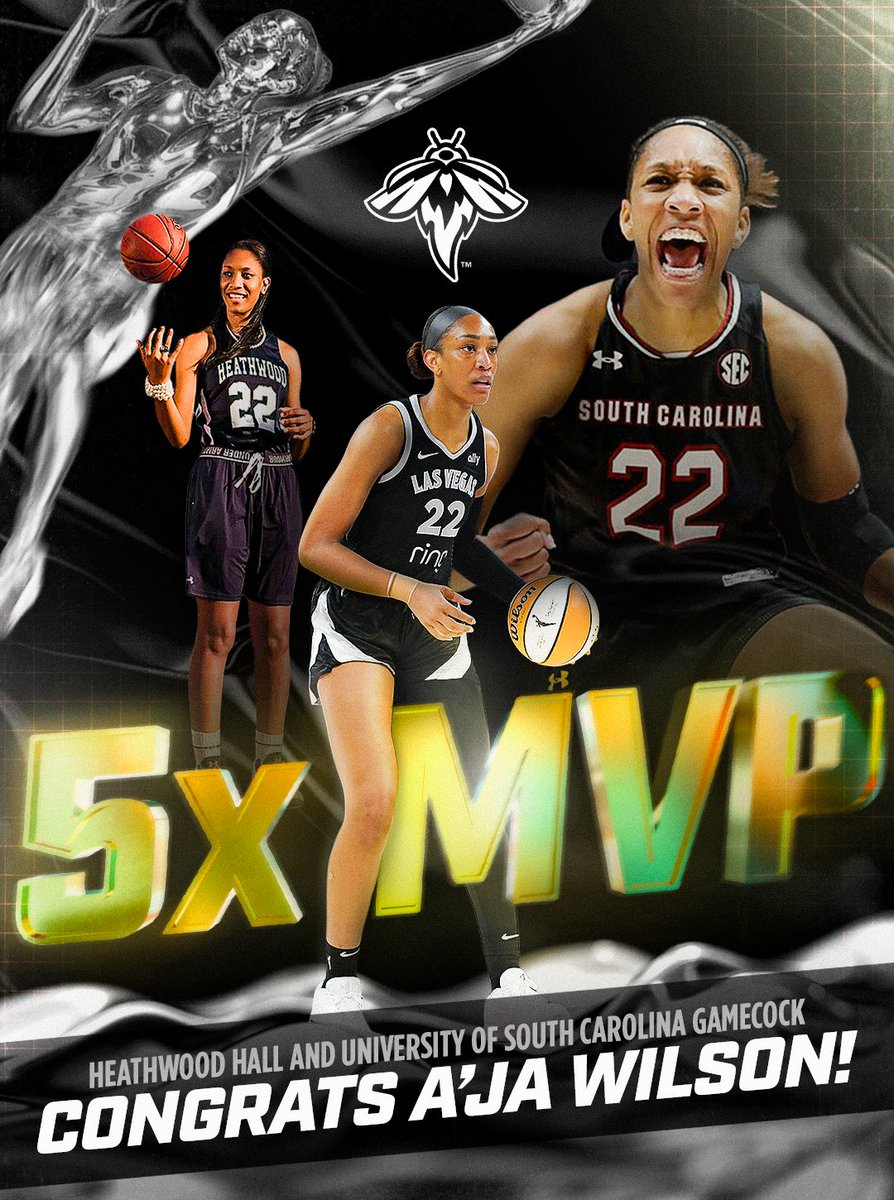 ColaFireflies's tweet photo. Columbia native. @heathwoodhall and @gamecockwbb legend. Team USA Gold Medalist. And now five-time @WNBA MVP. ⁠
⁠
Congratulations to @aja22wilson on a truly historic honor! https://t.co/axTPURys0f