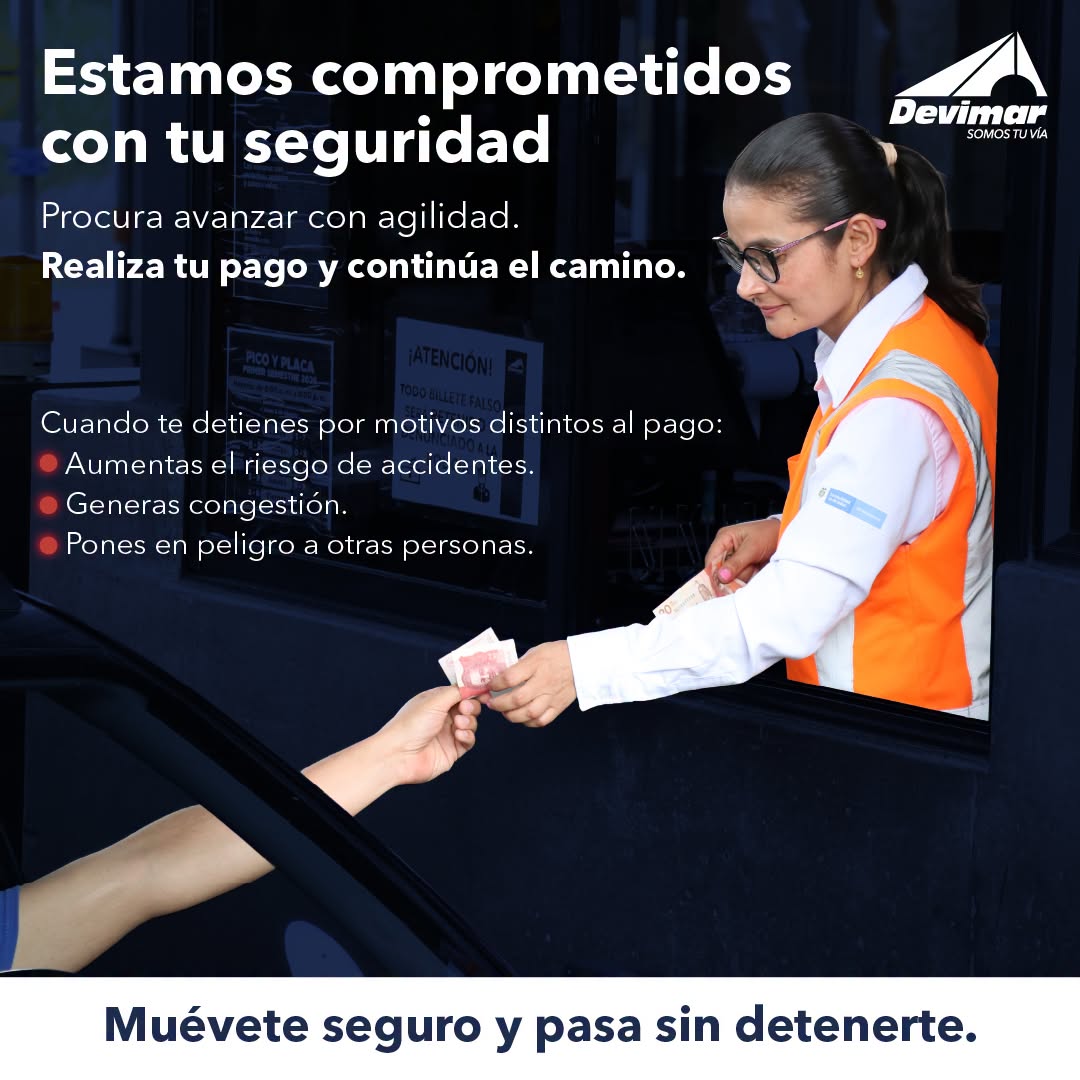 Devimar_SAS's tweet photo. ¡Agiliza tu paso por el peaje y continúa disfrutando del camino!

Ten listo tu medio de pago, sigue las indicaciones del personal y respeta la fila. Pequeñas acciones hacen la diferencia para que todos tengamos un viaje más ágil, seguro y tranquilo. 🚗💨

#SomosTuVia https://t.co/DdVFebDdWp