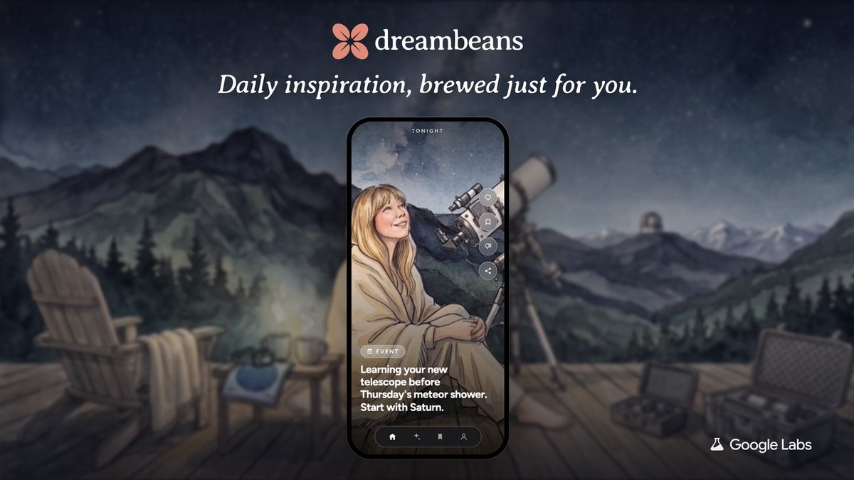 BeachRealty_'s tweet photo. Google's Keyword: Dreambeans: Daily stories, brewed just for you, now available to all accounts in the… blog.google/innovation-and-ai/models-and-research/google-labs/dreambeans-expansion-september-2026/ #Dreambeans #GoogleLabs #PersonalizedStories #AIInnovation #Storytelling https://t.co/dd41VOXLxA
