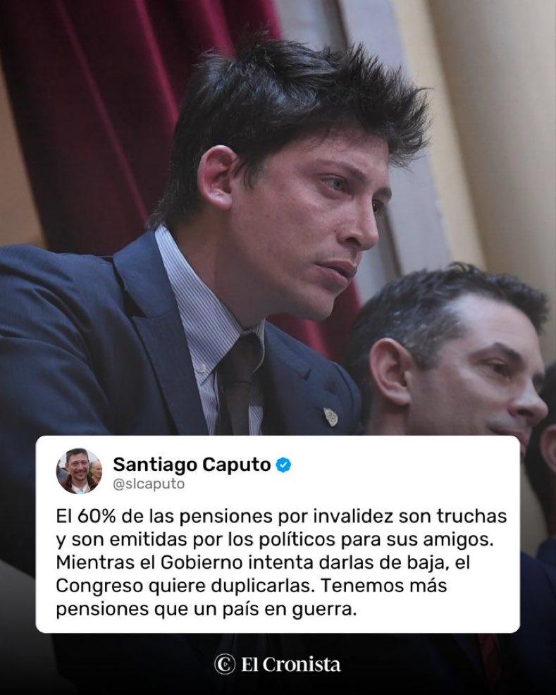 winazkifan's tweet photo. ‼️ CAPUTO APUNTÓ CONTRA EL CONGRESO POR LAS PENSIONES POR INVALIDEZ: "EL 60% SON TRUCHAS"

¿BANCAS en esta a CAPUTO?👇🏼

1-SI✅
2-NO❌ https://t.co/dxTygGhvec