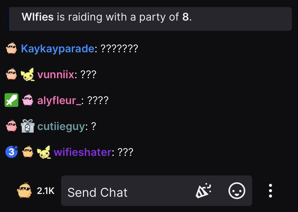wifieshater's tweet photo. thank you wifies for the.. raid..? um https://t.co/sJjomAyzj9