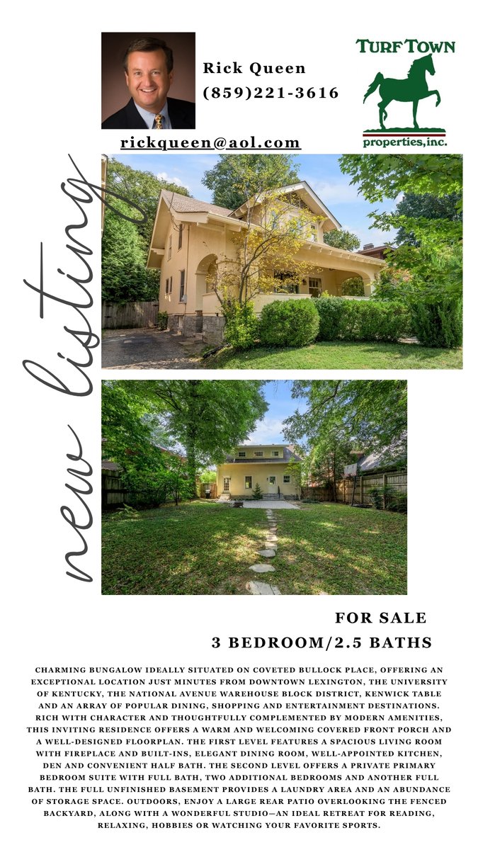 TurfTownProp's tweet photo. Come home to this lovely bungalow in Bell Court. 703 Bullock Place. Ideally priced at $695,000. Call Rick Queen for your private showing today!hashtag#forsale hashtag#bellcourt hashtag#bungalow hashtag#lexky hashtag#sharethelex hashtag#turftownproperties https://t.co/GYUMvS8caK