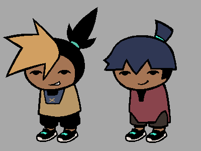 Vorneo2's tweet photo. kid sprites of Cal n Petro from Electro Andes!! go watch the pilot on yt
#electroandes #homestuck https://t.co/YO68Xduguk