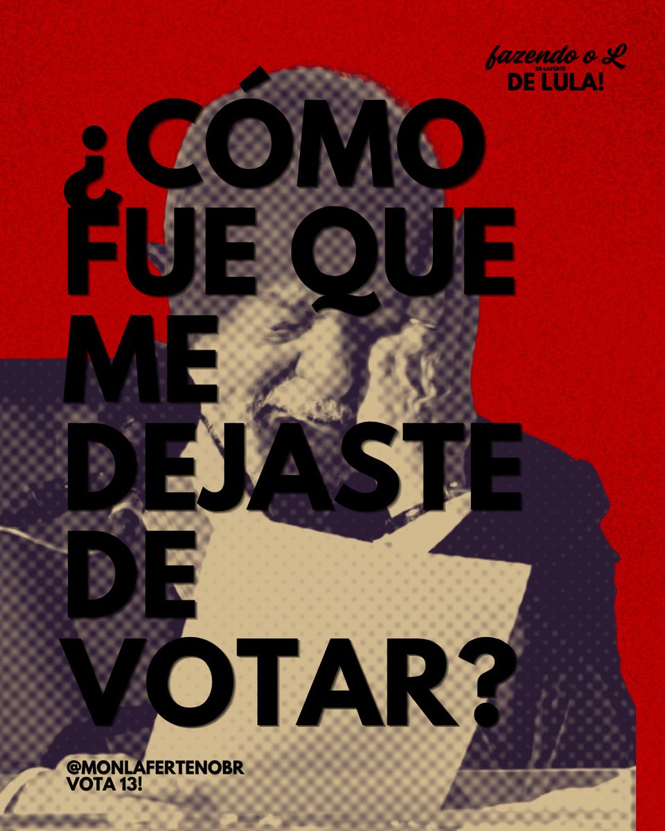 MonLaferteNoBR's tweet photo. Nesse primeiro turno tivemos 33 milhões de abstenções e não podemos deixar que isso aconteça de novo! 

Conhece alguém que não compareceu ao seu lugar de votação ou que não sabe em quem votar? Converse com essa pessoa, reforce a importância de votar 13! 

Bora fazer o L ⭐️ https://t.co/YkeL7bi9ok