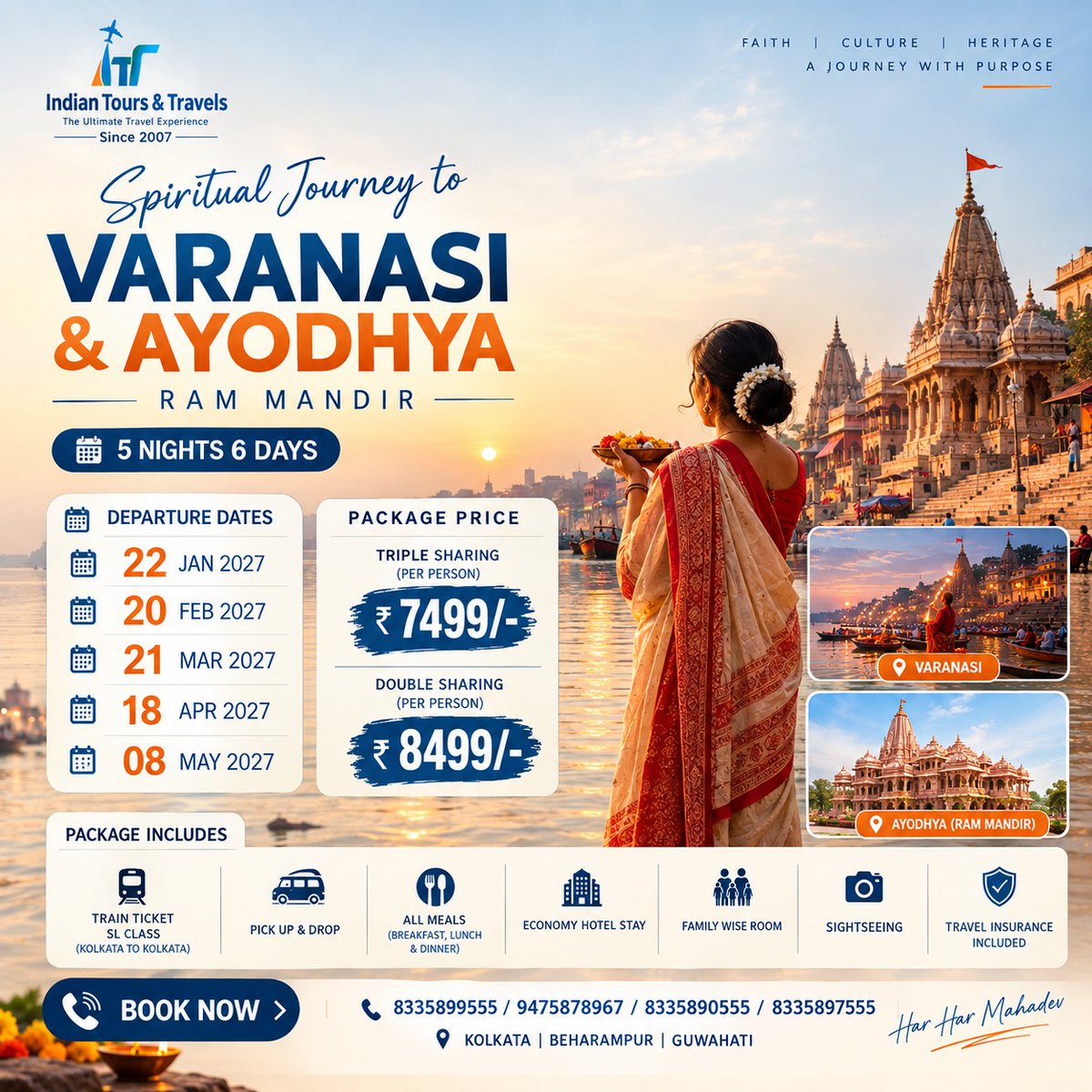 amnasaleem's tweet photo. Your next journey awaits. Explore Varanasi, Ayodhya, Mathura, Vrindavan, Agra, Kashmir, Singapore, Malaysia, and Vietnam. Book with Indian Tours &amp; Travels, trusted since 2007. Call 8335899555. https://t.co/x54tbWC8Ag