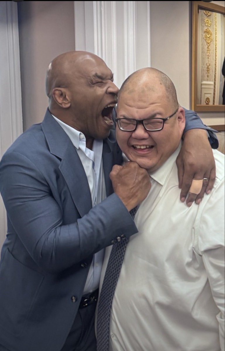 reBarronTrump's tweet photo. The Champ @MikeTyson is in the house! No ears were safe! https://t.co/M18ik2Lyxz