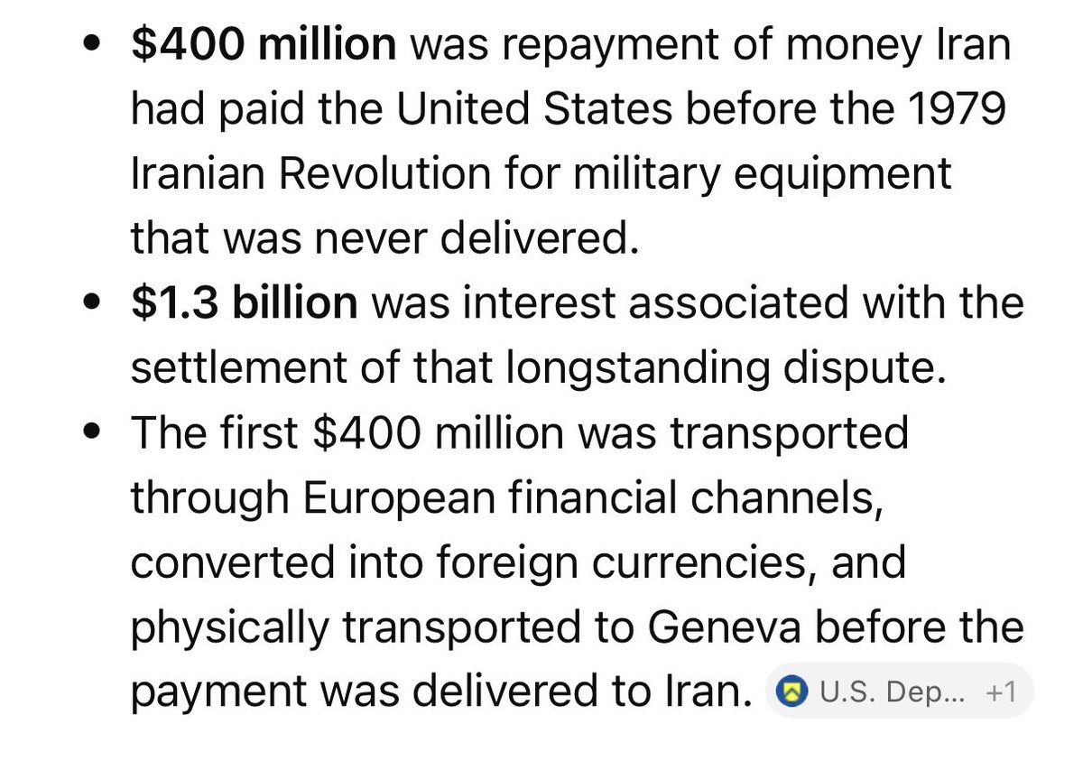 califan71's tweet photo. @FrnkRizzzzo @themastericeman @JoJoFromJerz This has been disproven over and over again.  The money you are referring to was Iran’s money to begin with: https://t.co/FG8WVFgY7B