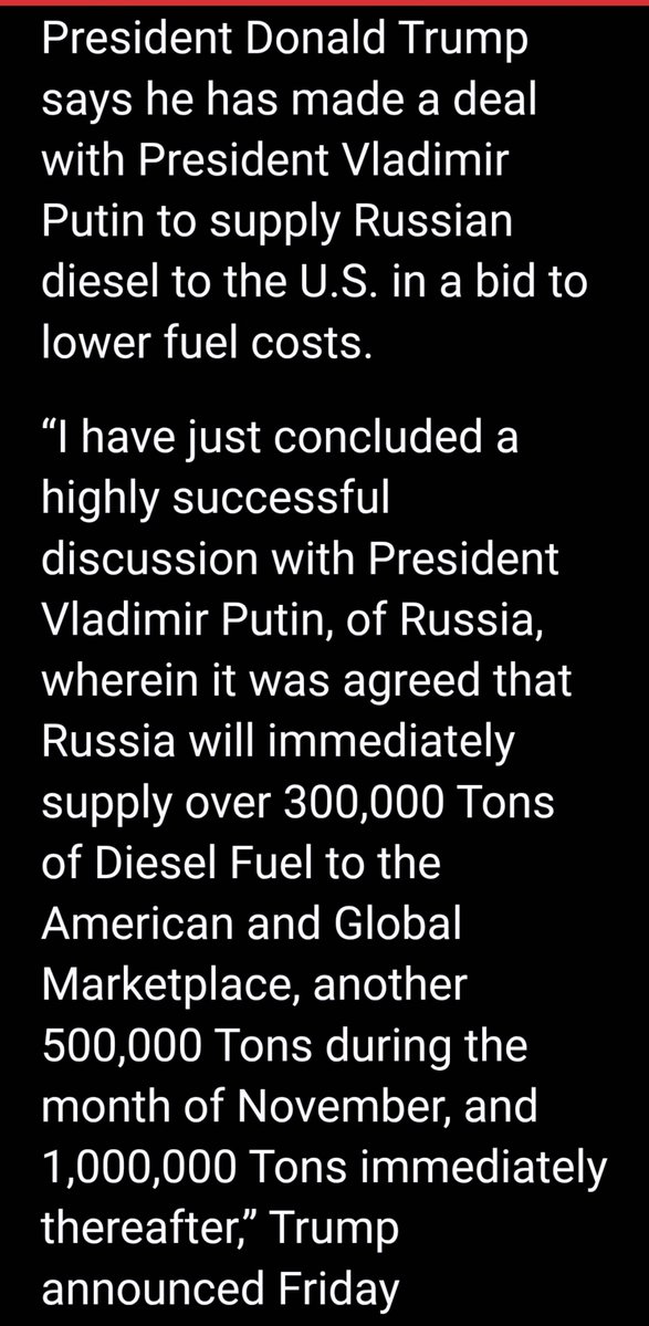 kedo342's tweet photo. TACO 🌮 Boy has spoken?
Diesel prices will be coming DOWN.......FAST? 
Yah,Right

SELLOUT to his 
His Buddy Vladimir
Lack of an EXIT Stradegy to 
HIS WAR #IranWar2026
#DieselPrices #WarHeStsrted
#PriceWePAY
#Midterms2026
#TraitorInChief
#TheSelfProclaimedGenius 
#Taco47 https://t.co/h4WuJC2dLr