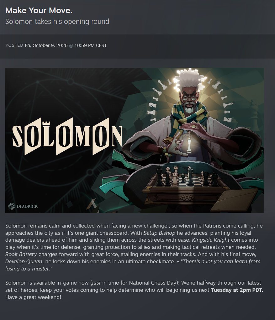 DeadlockAir's tweet photo. ♟️ SOLOMON'S PIECES FALL INTO PLACE ♟️ https://t.co/OW1sdvkK0i