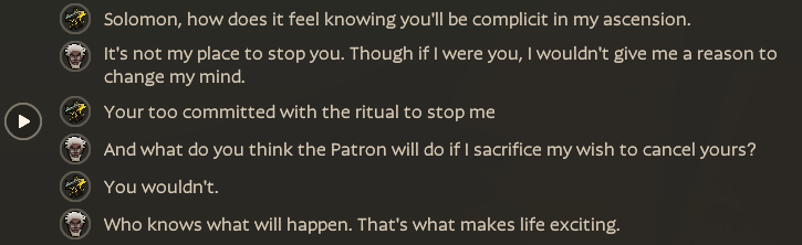 SilePrinStudios's tweet photo. Solomon saying that he would use his wish to ensure that Seven didn't succeed is FASCINATING. Seven actually sounds, scared..? https://t.co/YWFxnQY0gG
