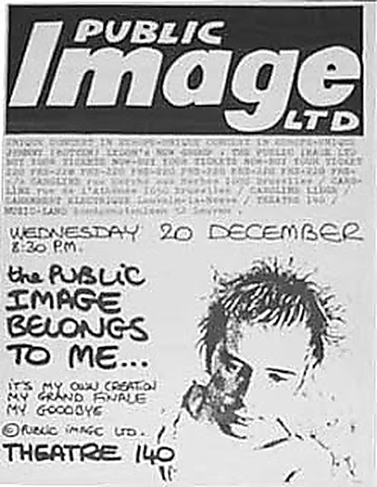 PILHead's tweet photo. flyer for PIL's first ever gig Theatre 140, Brussels, Belgium 20th December 1978 - sadly the image is very poor quality https://t.co/zsvxaC2yQA